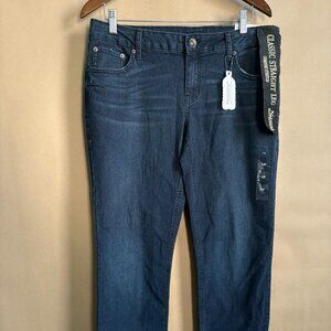 Natural Reflections Dark Wash Straight Leg Jean, Women's Size 12 Petite